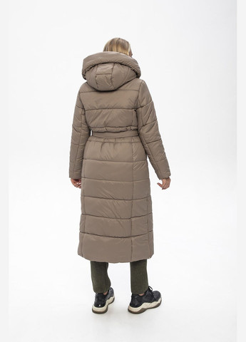 Бежевая зимняя куртка-пальто с капюшоном женское "агата" MioRichi