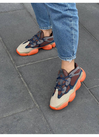 Кроссовки женские и мужские Adidas Yeezy 500 Enflame | Адидас Изи буст 500 хаки No Brand хаки демисезоны (353872829)