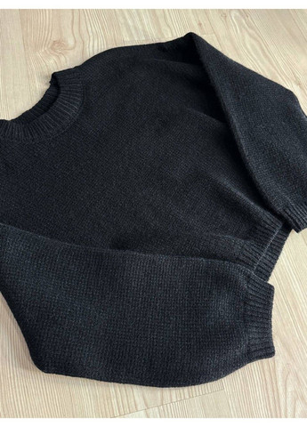 Черный демисезонный свитер женский fancy matinee 539 оверсайз однотонный No Brand