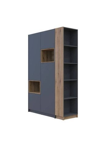 Шафа для одягу з нішою та етажеркою Дейл Графіт/Дуб Евок 2 ДСП 143.2х52х220 (DRS-011734) Doros (361999361)