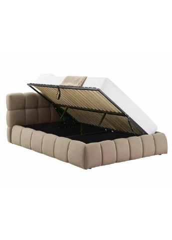 Двоспальне ліжко Parma Velvet 160x200 Темно-бежеве велюр Bluvel Signal (399766741)
