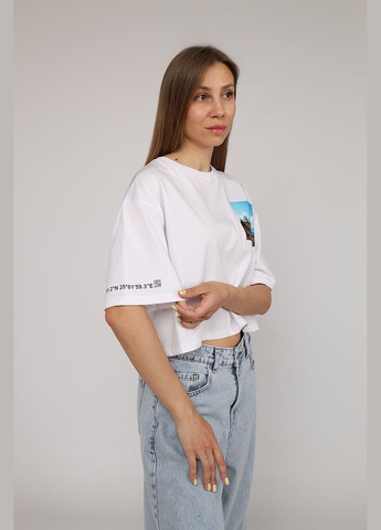 Футболка з коротким рукавом жіноча колір білий ЦБ-00274613 Yuki - (330748810)