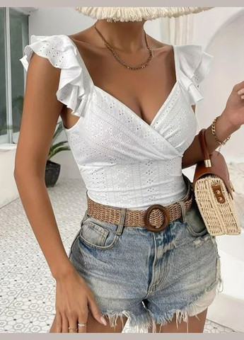 Боди вышитый оборками на рукавах 325 No Brand (350885998)