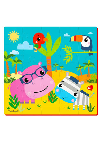 М'які пазли "Бегемот та зебра" VT1109-04, 25 ел Vladi toys (317041282)