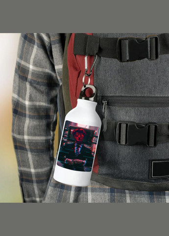 Фляга (бутылка) для воды с карабином 500 мл Металлическая (Туристическая, Для кемпинга, Для спорта) #78 500 мл Белый No Brand (323639749)