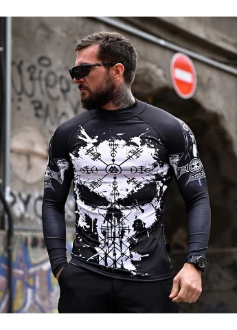 Рашгард милітарі Punisher з мікродайвінгу для MMA, спорту та тренувань No Brand (366872256)