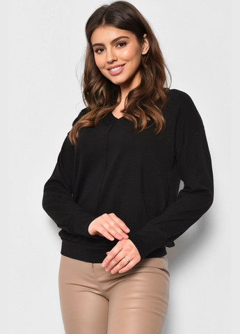 Черный демисезонный кофта женская полубатальная черного цвета пуловер Let's Shop