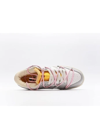 Белые демисезонные кроссовки мужские nike dunk x off white grey pink найк данк белые No Brand