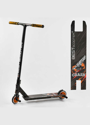 Самокат трюковий "CRASH" HIC-система, Пегі, алюмінієвий диск і дека. Black and Orange (102306) Best Scooter (340909864)