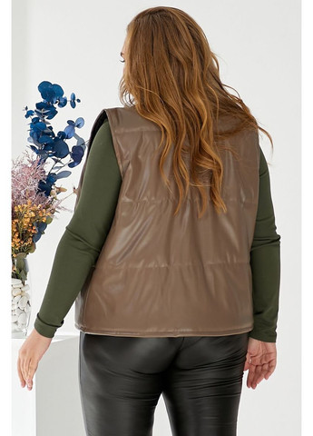 Жилет жіночий демісезонний екошкіра, колір коричневий, 257R65 Ager (363977767)