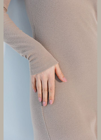 Бежева трикотажне плаття в рубчик Arjen