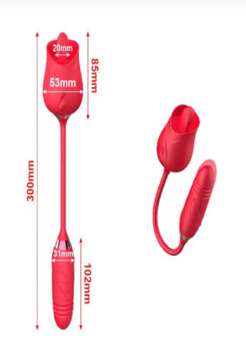 Вібратор Pink Tongue Vibrator силіконова вібруюча секс-іграшка 2 в 1 стимулює клітор, точку G та сосок 10 режимів вібрації VTech (285719414)