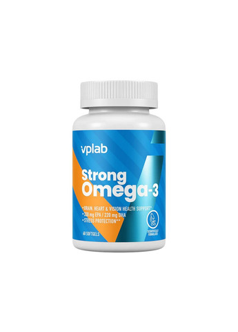Жирні кислоти Strong Omega 3, 60 капсул VPLab Nutrition (293479191)
