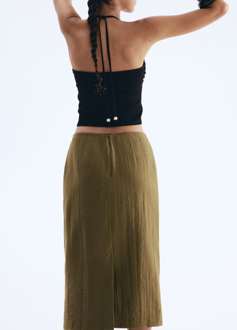 Оливковая (хаки) кэжуал однотонная юбка H&M