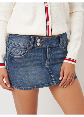 Темно-синяя однотонная юбка H&M