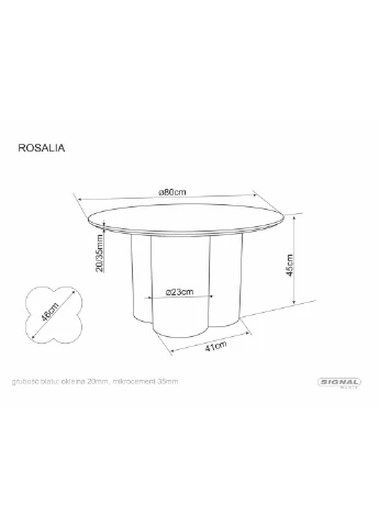 Журнальний столик ROSALIA 80х45 см МДФ натуральний шпон дуб No Brand (400359812)