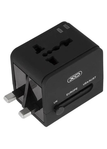 Переходник Adapter EUUS-UK 1 розетка 2,4А Black (-WL-01-BK) XO (316067508)