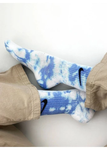 Комбинированные высокие мужские носки tie-dye, подарочный набор 5 пар (401860179)