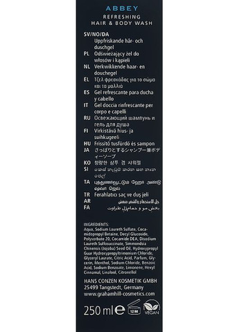 Гель для душа 2 в 1 Abbey Refreshing Hair And Body Wash 1000ml (853113-123771) Graham Hill (368620745)