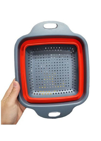 Дуршлаг силиконовый складной прямоугольный 29х22х8,7 Красный A-Plus (297332046)