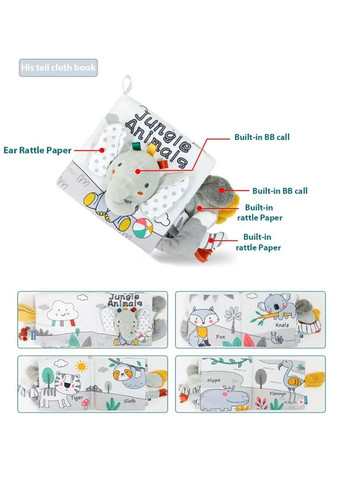 Розвивальна книга-шуршалка MOONBIFFY Elephant No Brand (366303883)