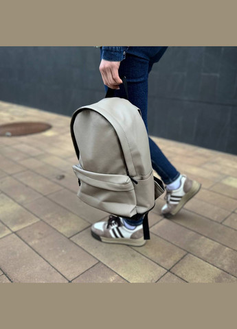 Сірий рюкзак з екошкіри портфель міський компактний жіночий чоловічий Town Style mini No Brand (290011630)