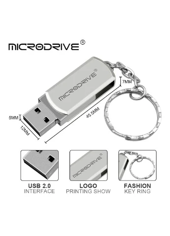 USB Флешка металева 16GB для комп'ютера 16ГБ Срібний Microdrive (335835781)
