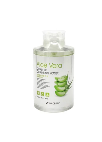 Міцелярна вода, що очищає, з екстактом алое Aloe Clean-Up Cleansing Water 500 мл (8809772620490) 3W Clinic (349754329)