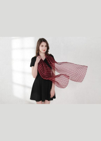 Жіноча шарф хустка в горох шифоновий 150 см*70 см PTR No Brand (317769858)