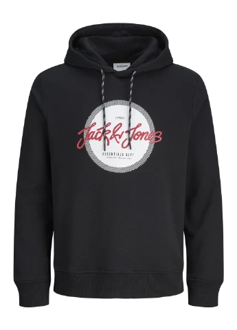 Худі демісезон,чорний з принтом,JACK&JONES Jack & Jones (372126878)