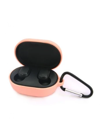 Силиконовый чехол с карабином для наушников AirDots 3 Orange Персиковый Xiaomi (271824262)