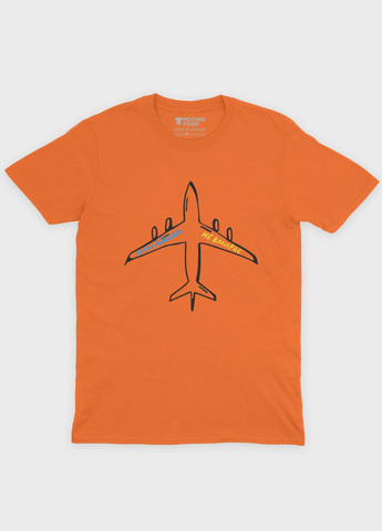 Оранжевая мужская футболка odno с патриотическим принтом мрия m (ts001-1-ora-005-1-015) Modno