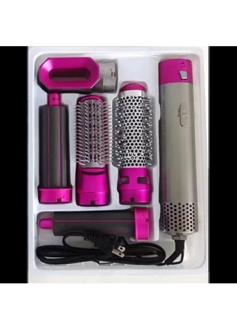 Стайлер фен-щетка 5 в 1 EM Hot Air Styler для разных типов волос с функциями придания объема выпрямления Серый No Brand (321973349)