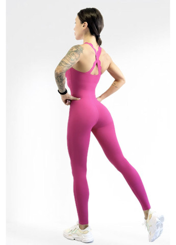 Спортивний комбінезон жіночий LILAFIT комбінезон-брюки рожевий спортивний нейлон