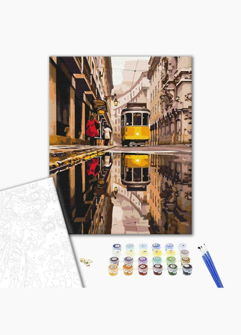 Картина по номерам Городской трамвай Картины в цифрах города Набор для росписи транспорт 40х50 BS39849 Brushme (322777532)