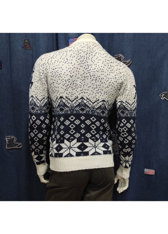 Білий зимовий светр чоловічий теплий вовна з оленями новорічний No Brand