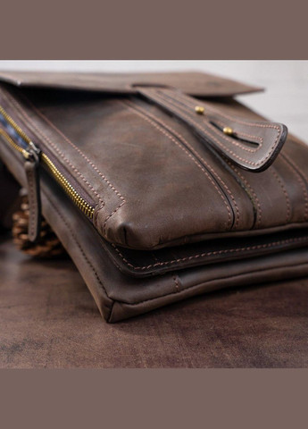 Сумка мужская 11104 кожаная Коричневая Shvigel (298569519)