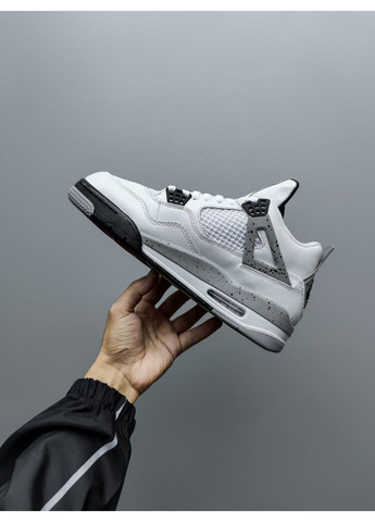 КРОССОВКИ ЖЕНСКИЕ NIKE AIR JORDAN 4 TRIPLE WHITE BLACK FUR НАЙК АИР ДЖОРДАН No Brand чёрные зима (369392865)