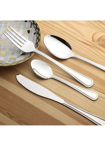 Набір столового приладдя з неіржавкої сталі, 24 предмети KM-5334: Ідеальний вибір для вашої кухні. Купити зараз! / Kamille (369941739)
