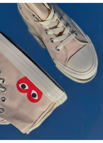 Бежеві Осінні кеди чоловічі converse x comme des garsons play chuck beige конверс No Brand