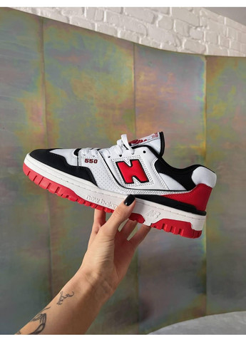 Чорні кросівки чоловічі new balance 550 white red black нью беланс 550 демісезон No Brand