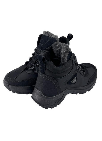 Черные ботинки мужские меховые эко-кожа черные 102801 Dago