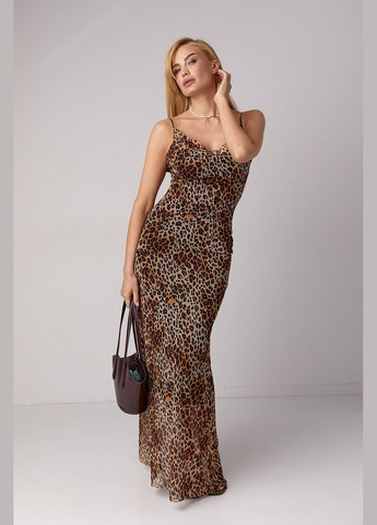 Летний женский леопардовый сарафан на бретелях с оголенной спиной 4675 Lurex леопардовый