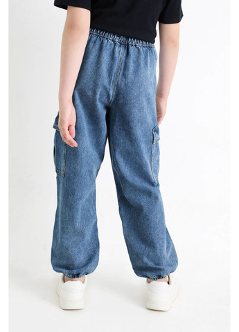 Синие демисезонные широкие джинсы C&A