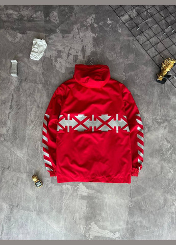 Червона стильна вітровка off-white No Brand