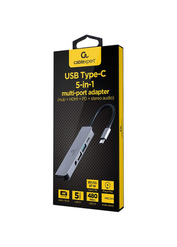 Док-станція USB-C 5-в-1 (A-CM-COMBO5-02) Cablexpert (323093722)