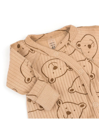 Комбінезон для немовлят на кнопках інтерлок Bear on coffee Коричневий dexter's (370080592)