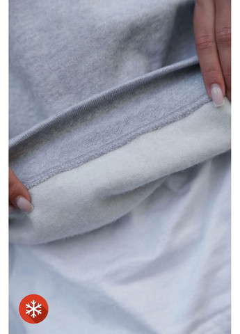 Чорний жіночий утеплений оверсайз світшот на флісі з принтом fire gray Without малюнок (372519973)