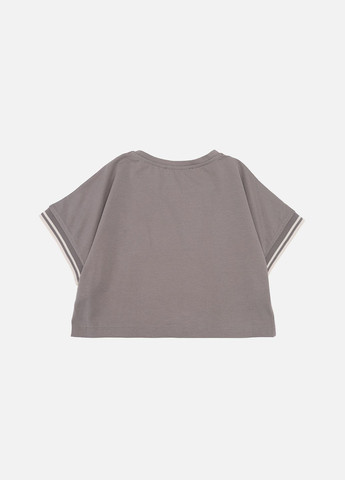 Сіра літня футболка з коротким рукавом для дівчинки колір сірий cb-00274919 Yuki