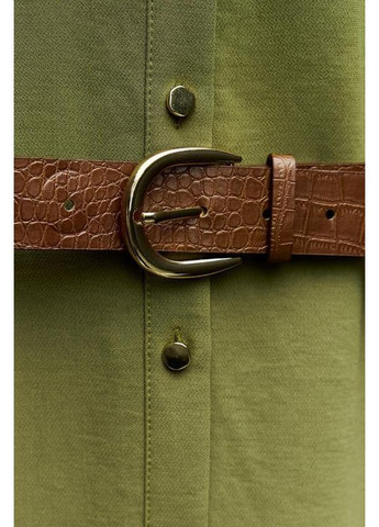 Зелена сукня-сорочка з паском Zara